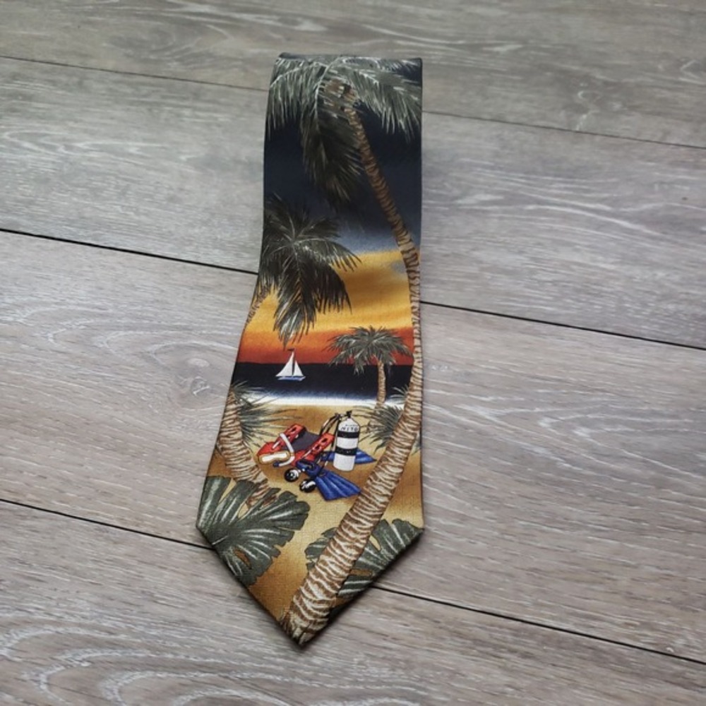 beach scene snorkel gear‎ Tie